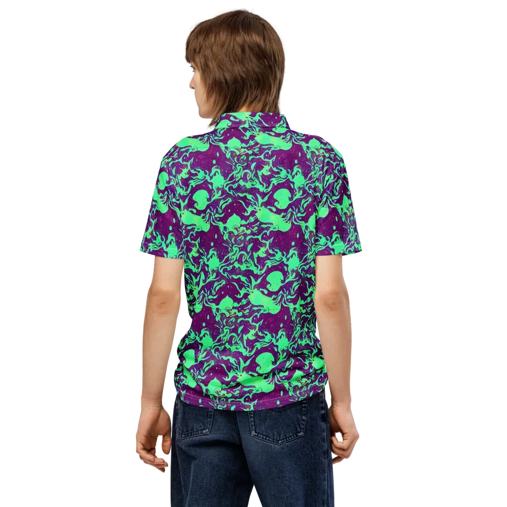 Alien Ripples on Men's Slim Fit Polo Shirt — Back