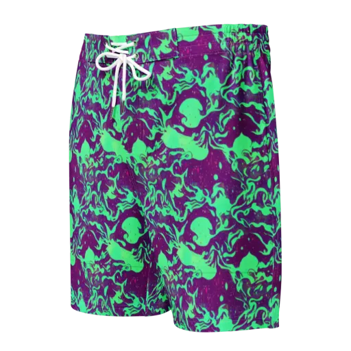Alien Ripples on a Men's Board Shorts