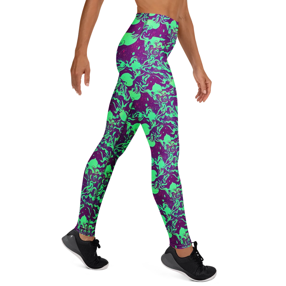 Alien Ripples on Yoga Leggings — Right