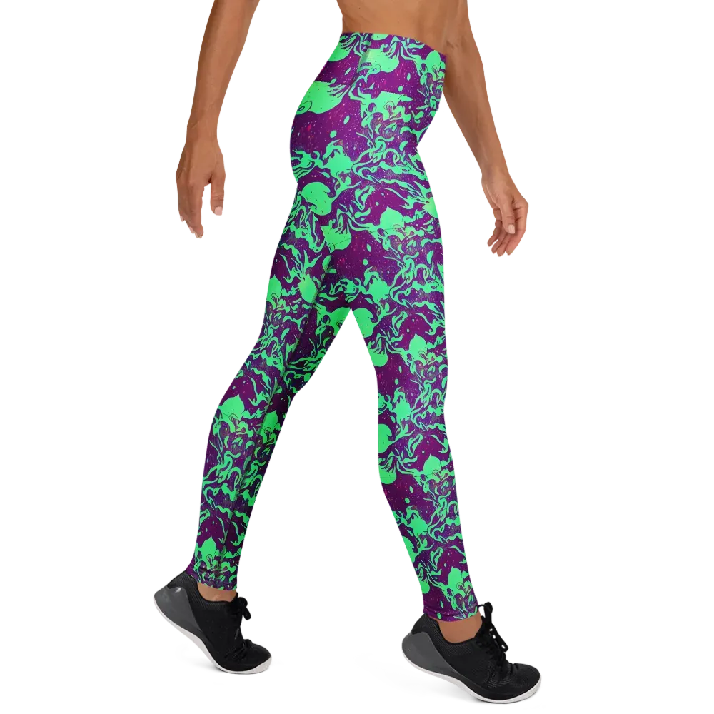 Alien Ripples on Yoga Leggings — Right