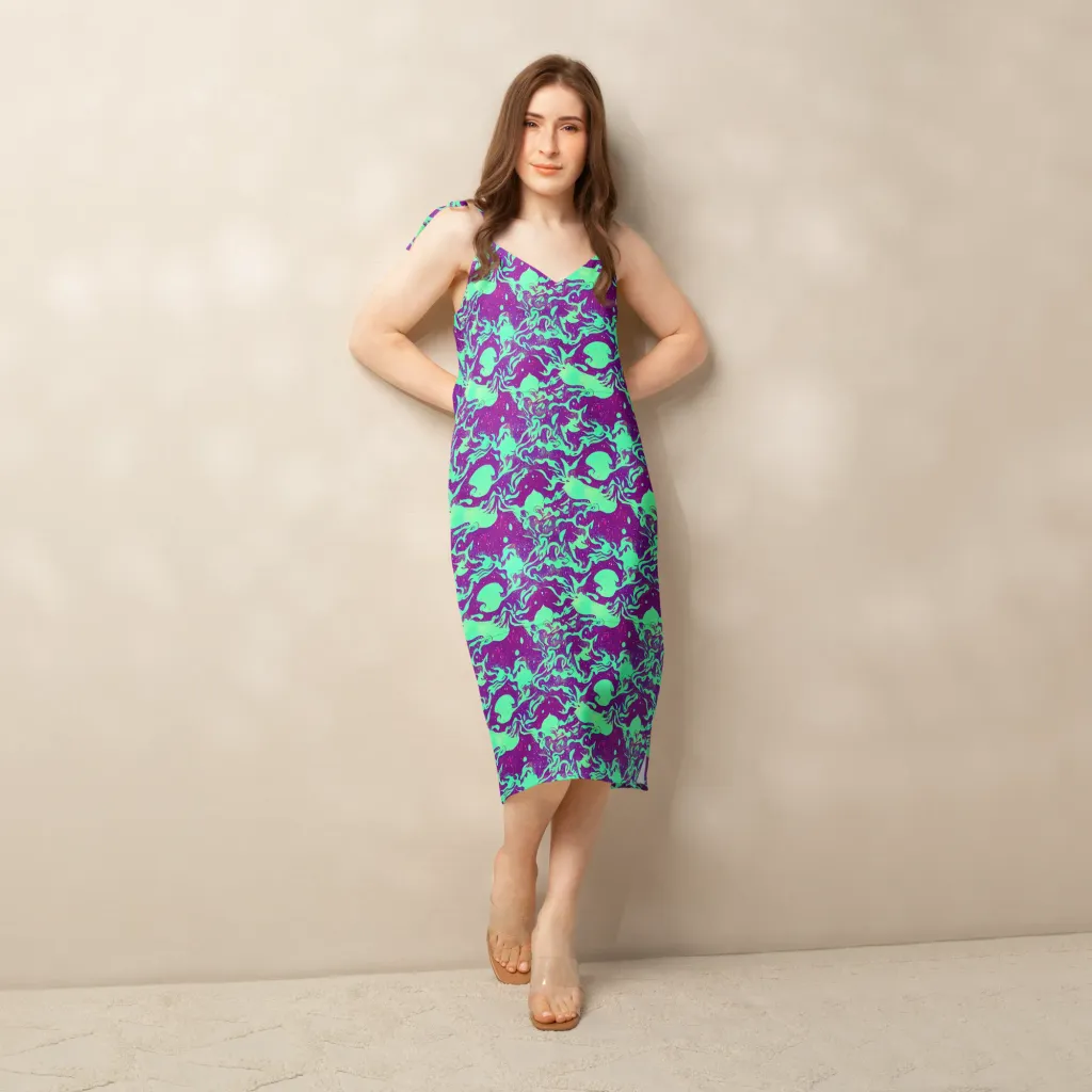 Alien Ripples on Slip Dress — Front