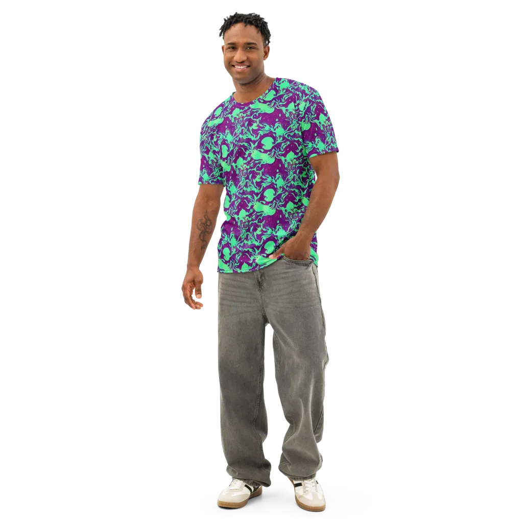 Alien Ripples on Men's Cotton Crew Neck T-Shirt — Front