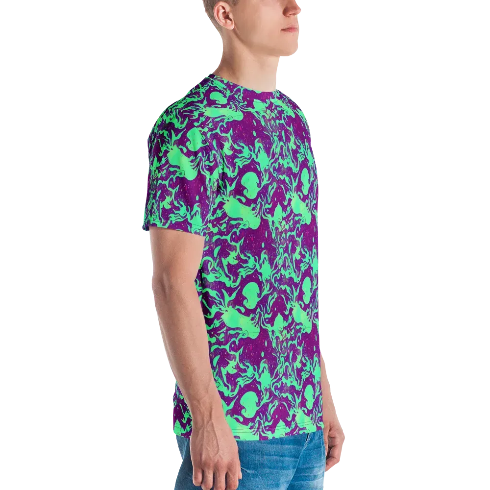 Alien Ripples on Men's Crew Neck T-Shirt — Right