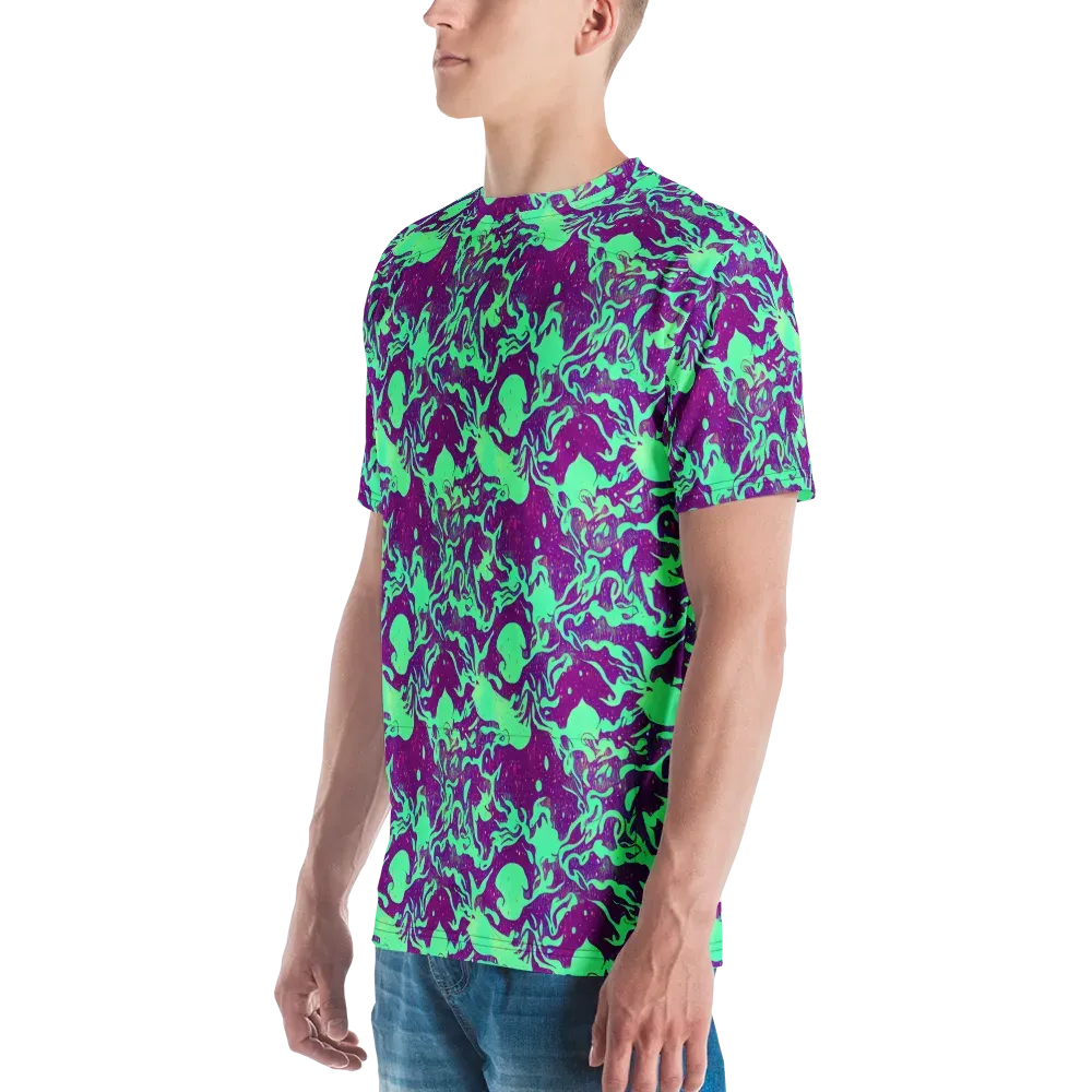 Alien Ripples on Men's Crew Neck T-Shirt — Left