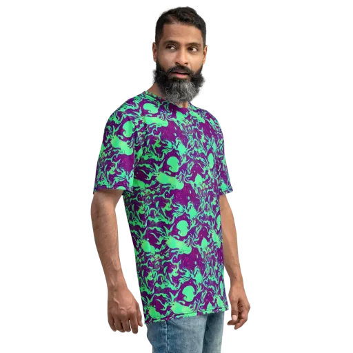 Alien Ripples on a Men's Crew Neck T-Shirt