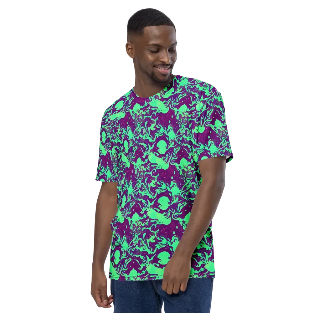 Alien Ripples on Men's Crew Neck T-Shirt — Left