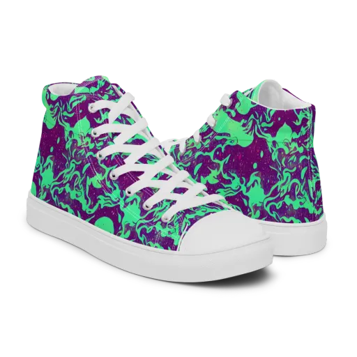 Alien Ripples on a Men's High Top Canvas Shoes