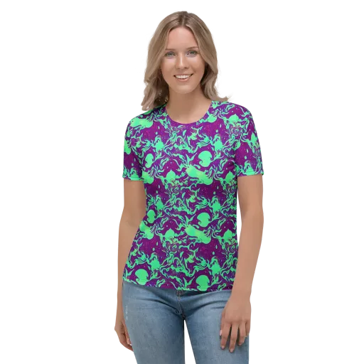 Alien Ripples on a Women's Crew Neck T-Shirt
