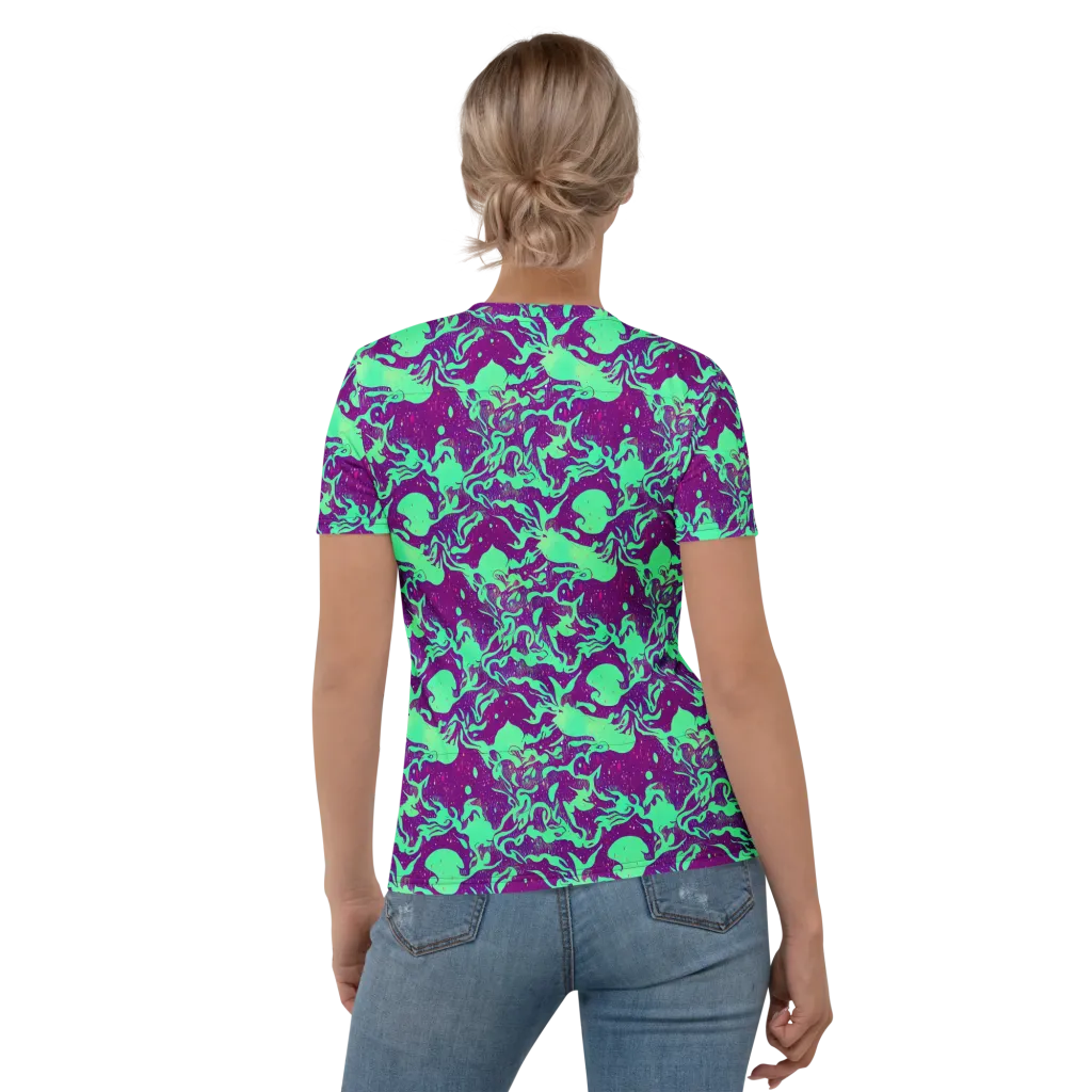 Alien Ripples on Women's Crew Neck T-Shirt — Back
