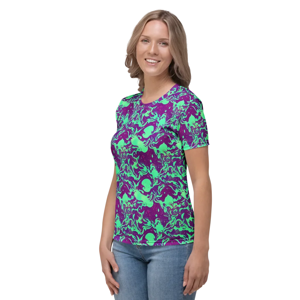 Alien Ripples on Women's Crew Neck T-Shirt — Left