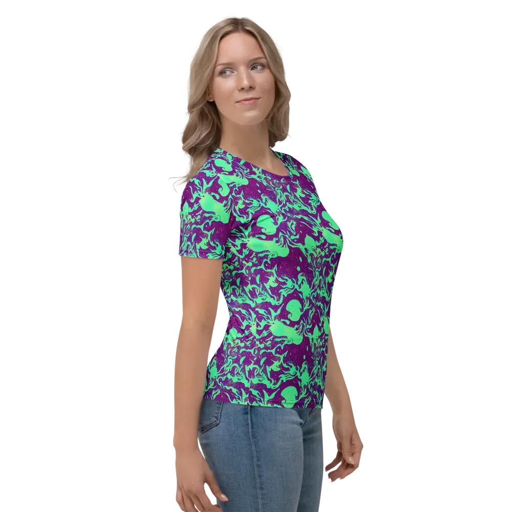 Alien Ripples on Women's Crew Neck T-Shirt — Right