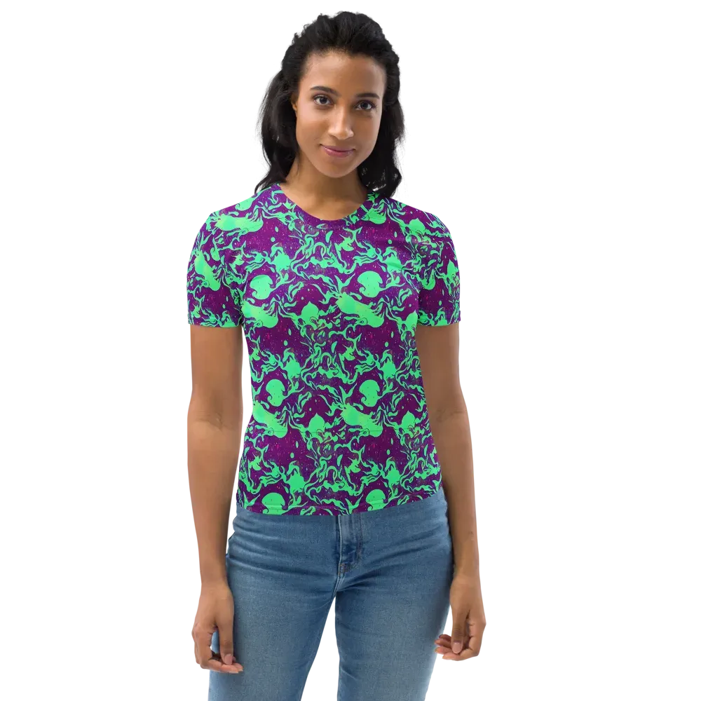 Alien Ripples on Women's Crew Neck T-Shirt — Front
