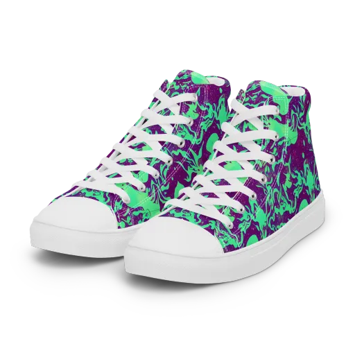 Alien Ripples on a Women's High Top Canvas Shoes