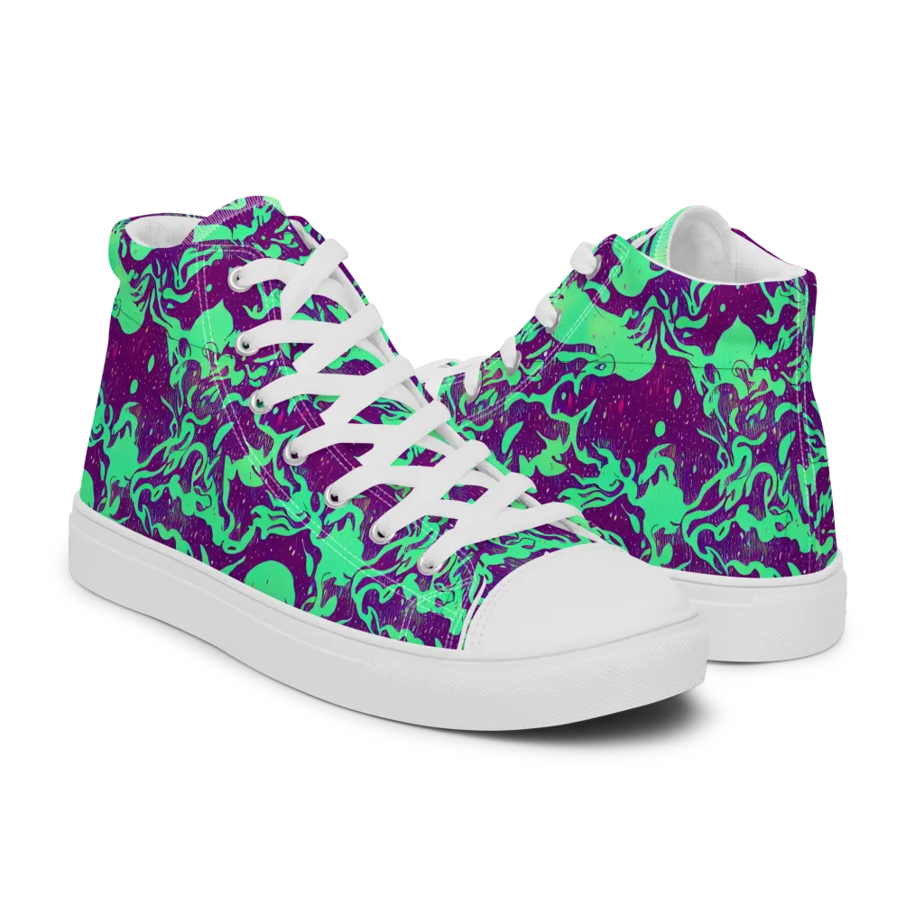 Alien Ripples on Women's High Top Canvas Shoes — Right