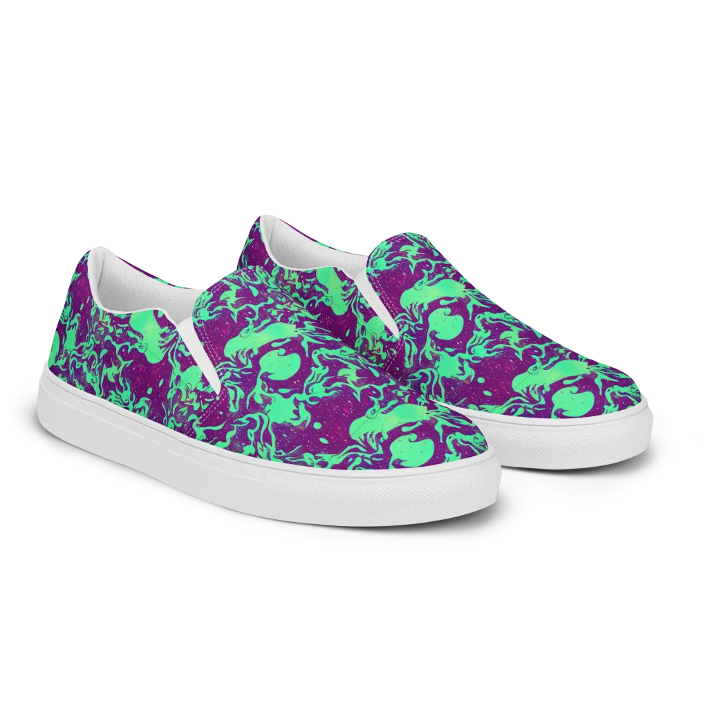 Alien Ripples on Men's Slip-On Canvas Shoes — Right Front