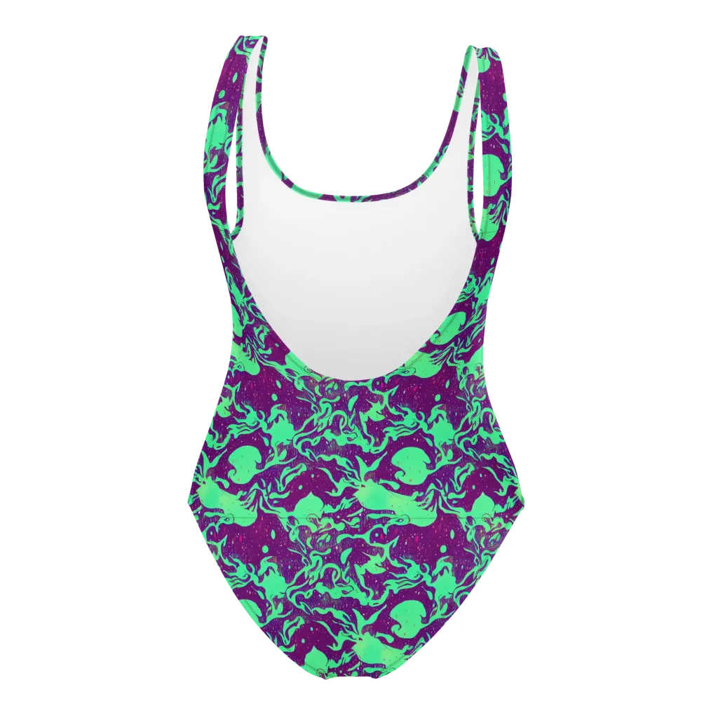 Alien Ripples on One-Piece Swimsuit — Back