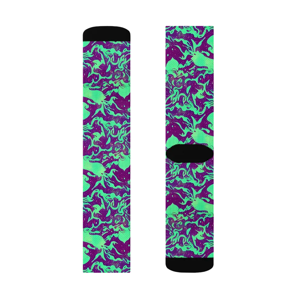 Alien Ripples on Socks — Right Sock