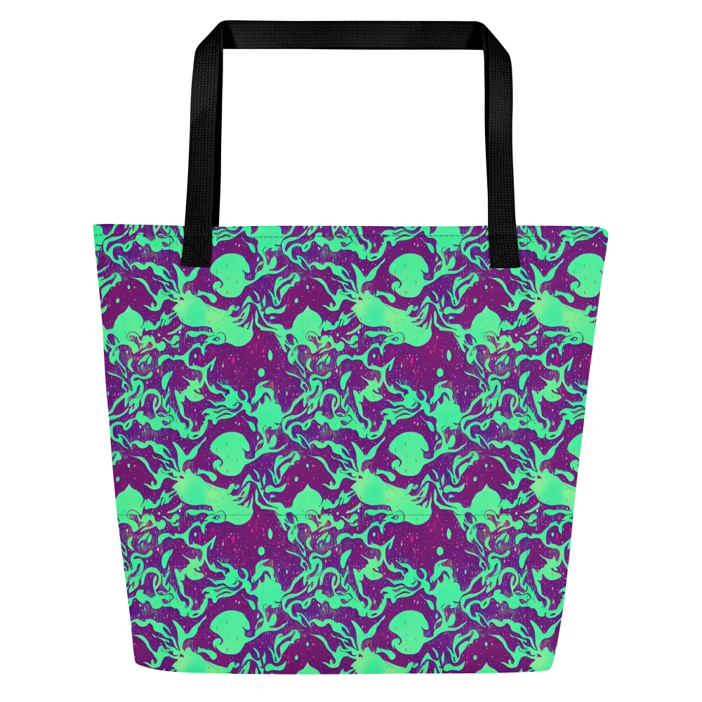 Alien Ripples on Large Tote Bag W/ Pocket — Front