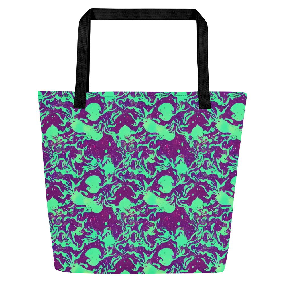 Alien Ripples on Large Tote Bag W/ Pocket — Front