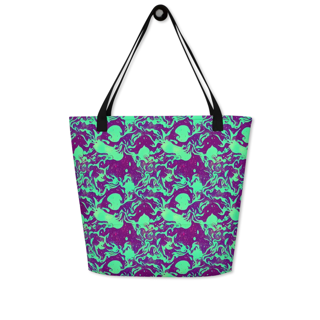 Alien Ripples on Large Tote Bag W/ Pocket — Front
