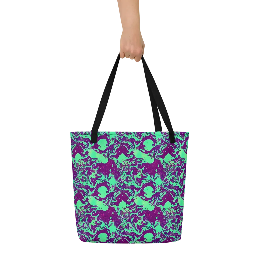 Alien Ripples on Large Tote Bag W/ Pocket — Front