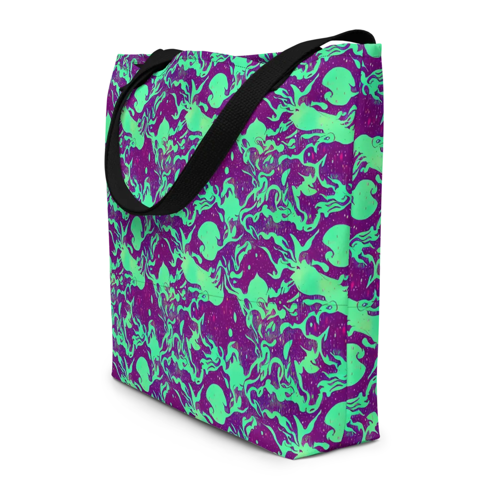 Alien Ripples on Large Tote Bag W/ Pocket — Front