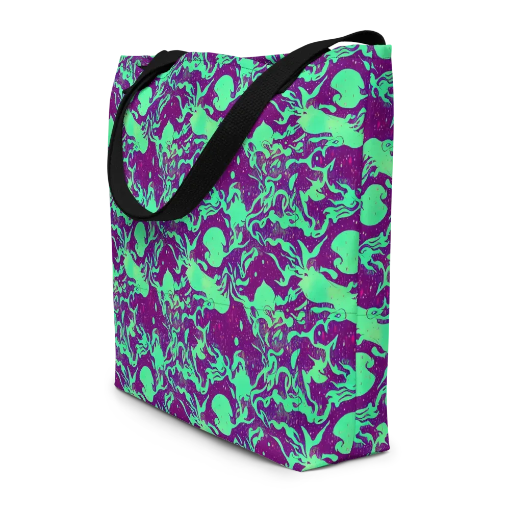 Alien Ripples on Large Tote Bag W/ Pocket — Front