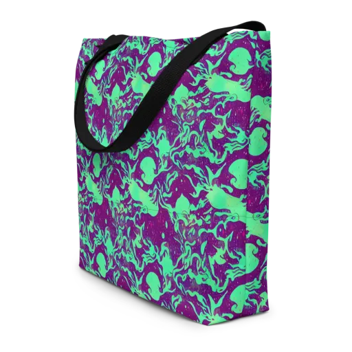 Alien Ripples on a Large Tote Bag W/ Pocket