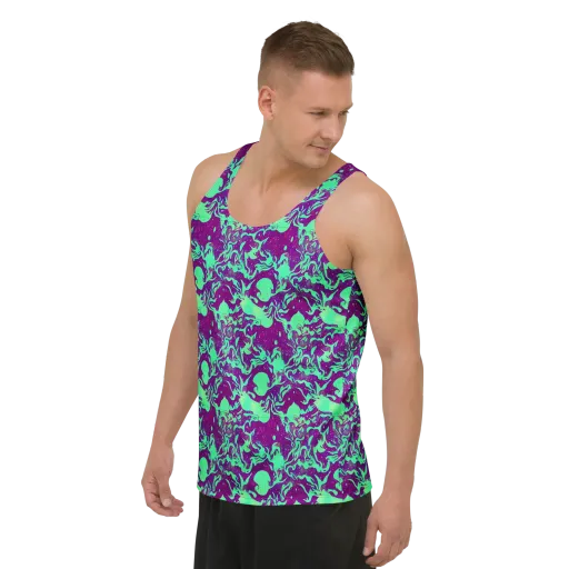 Alien Ripples on a Men's Tank Top