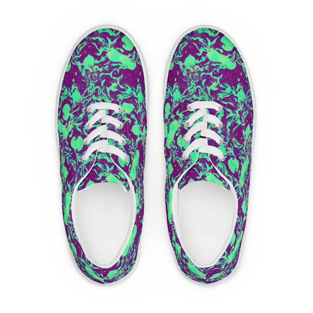 Alien Ripples on Men's Lace-Up Canvas Shoes — Front