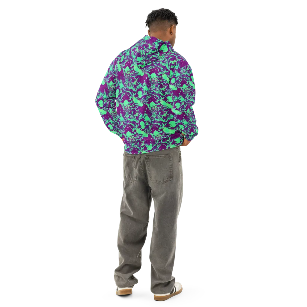 Alien Ripples on Cotton Hoodie — Back