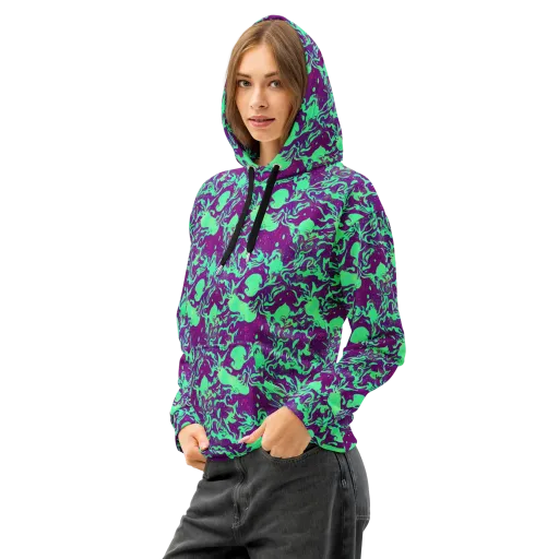 Alien Ripples on a Cotton Hoodie