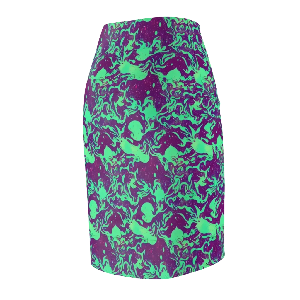 Alien Ripples on Pencil Skirt — Back Side