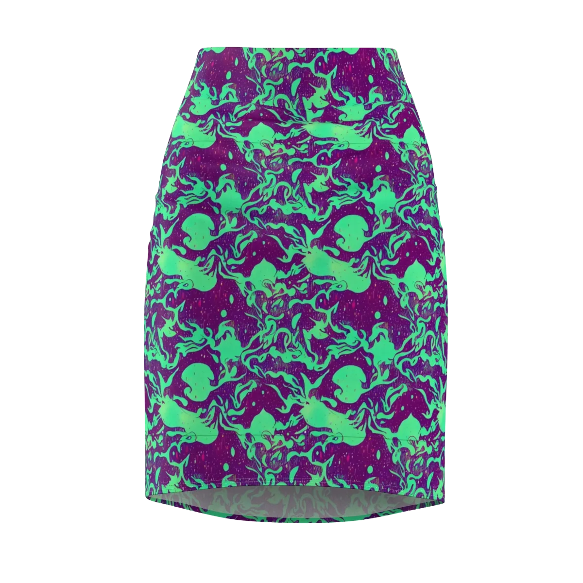 Alien Ripples on Pencil Skirt — Front
