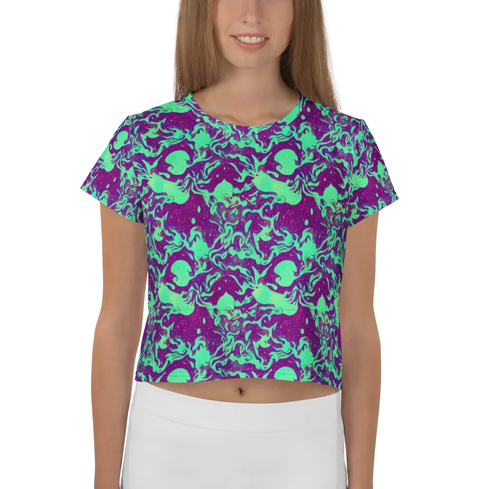 Alien Ripples on Crop Tee — Front