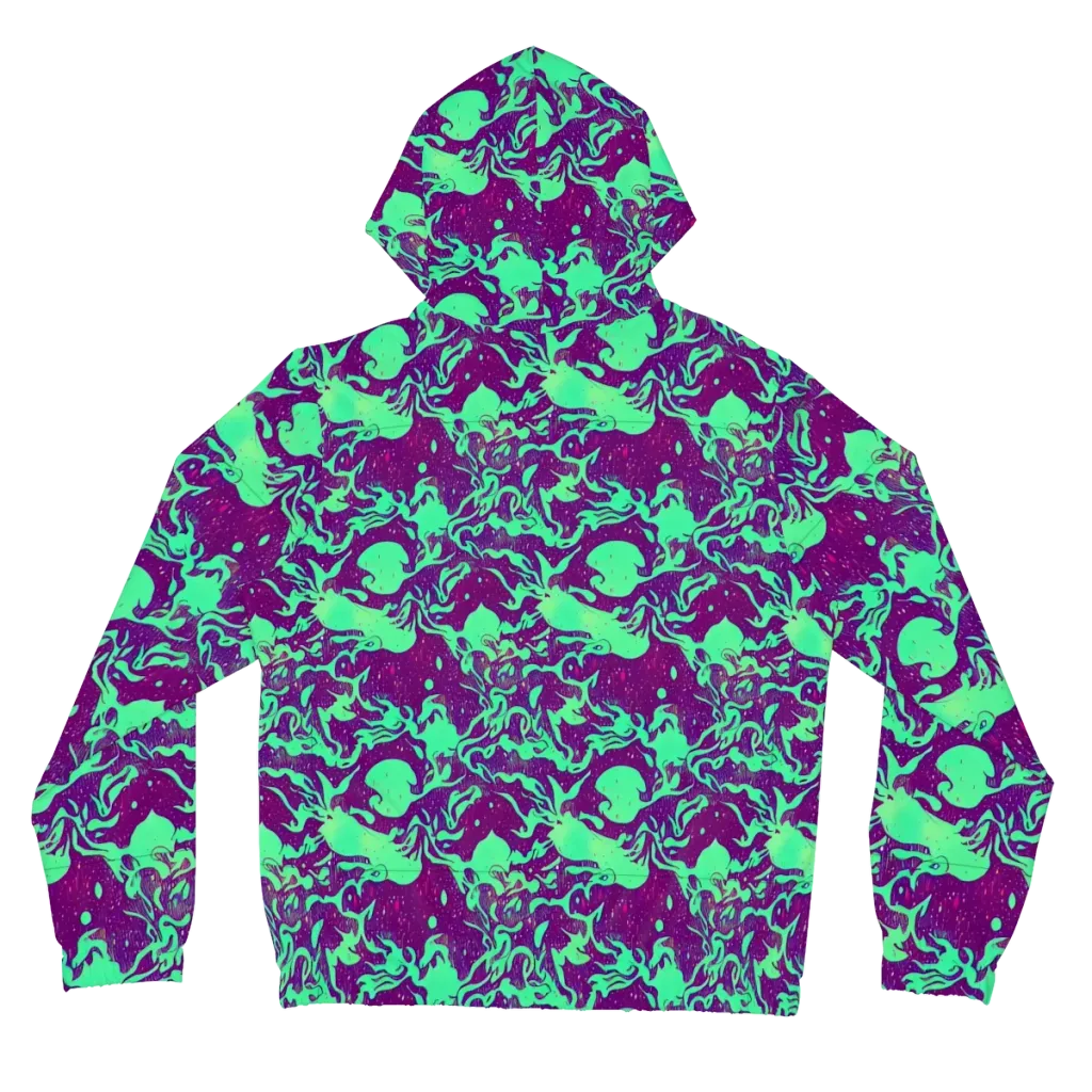 Alien Ripples on Women's Full-Zip Hoodie — Back