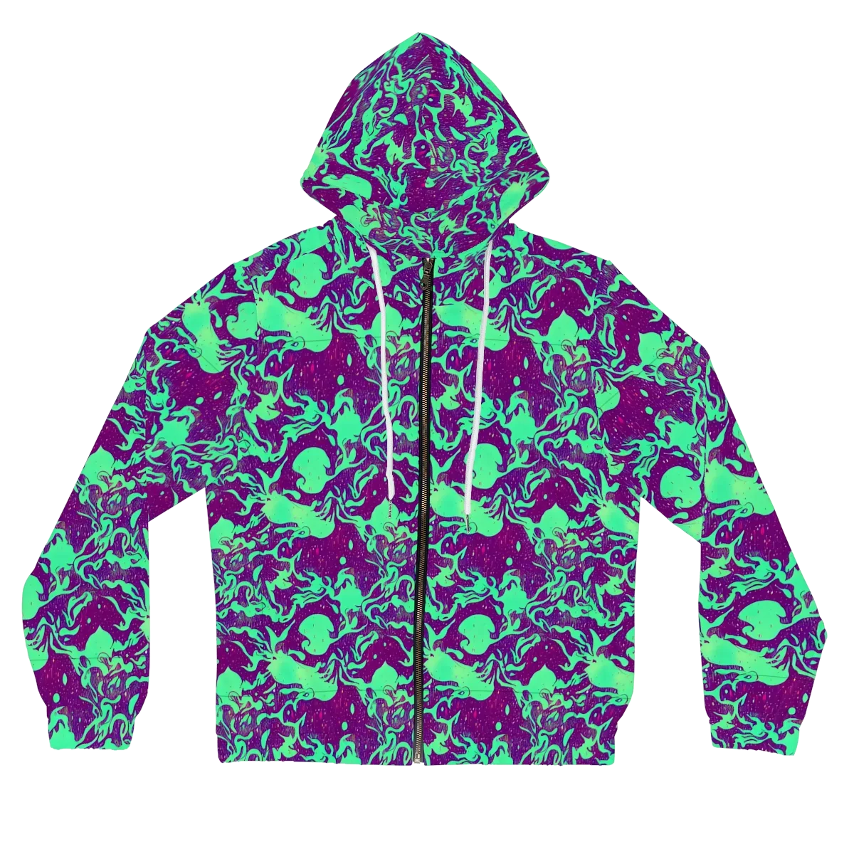 Alien Ripples on Women's Full-Zip Hoodie — Front