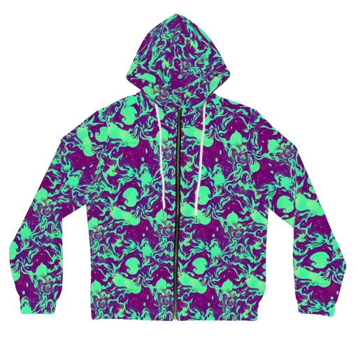 Alien Ripples on a Women's Full-Zip Hoodie