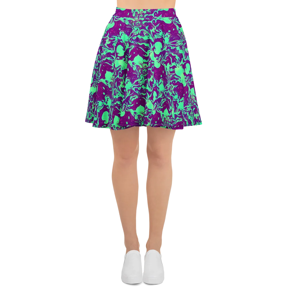 Alien Ripples on Skater Skirt — Front