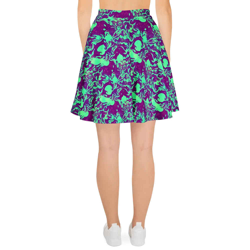 Alien Ripples on Skater Skirt — Back