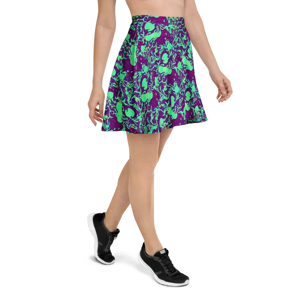 Alien Ripples on Skater Skirt — Right