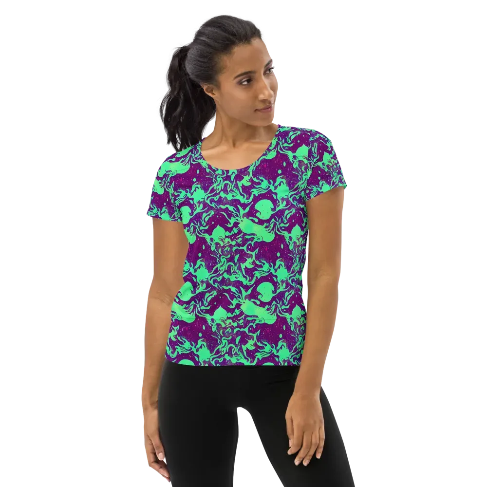 Alien Ripples on Women's Athletic T-Shirt — Front