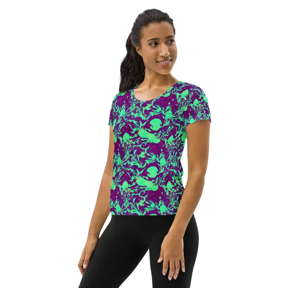 Alien Ripples on Women's Athletic T-Shirt — Left