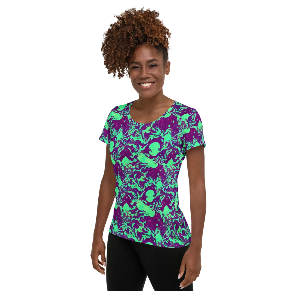 Alien Ripples on Women's Athletic T-Shirt — Left