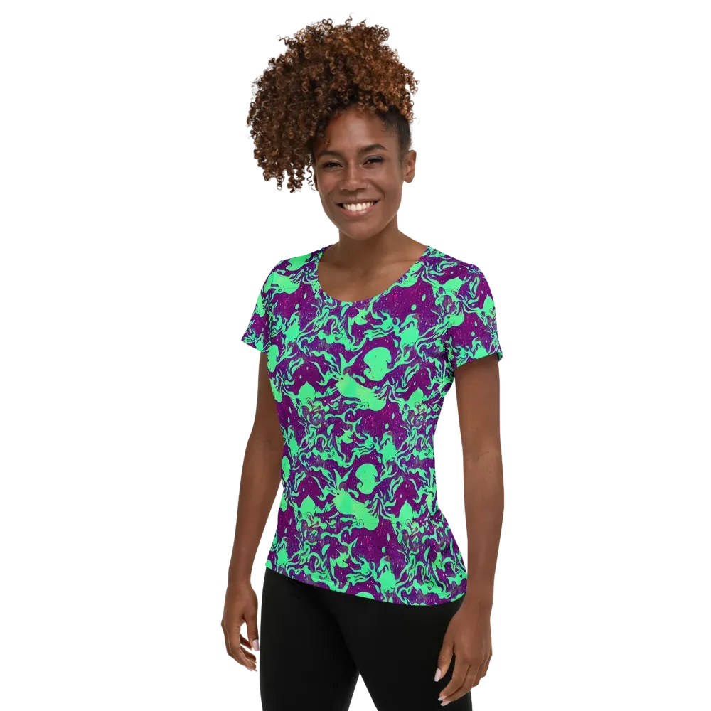 Alien Ripples on Women's Athletic T-Shirt — Left