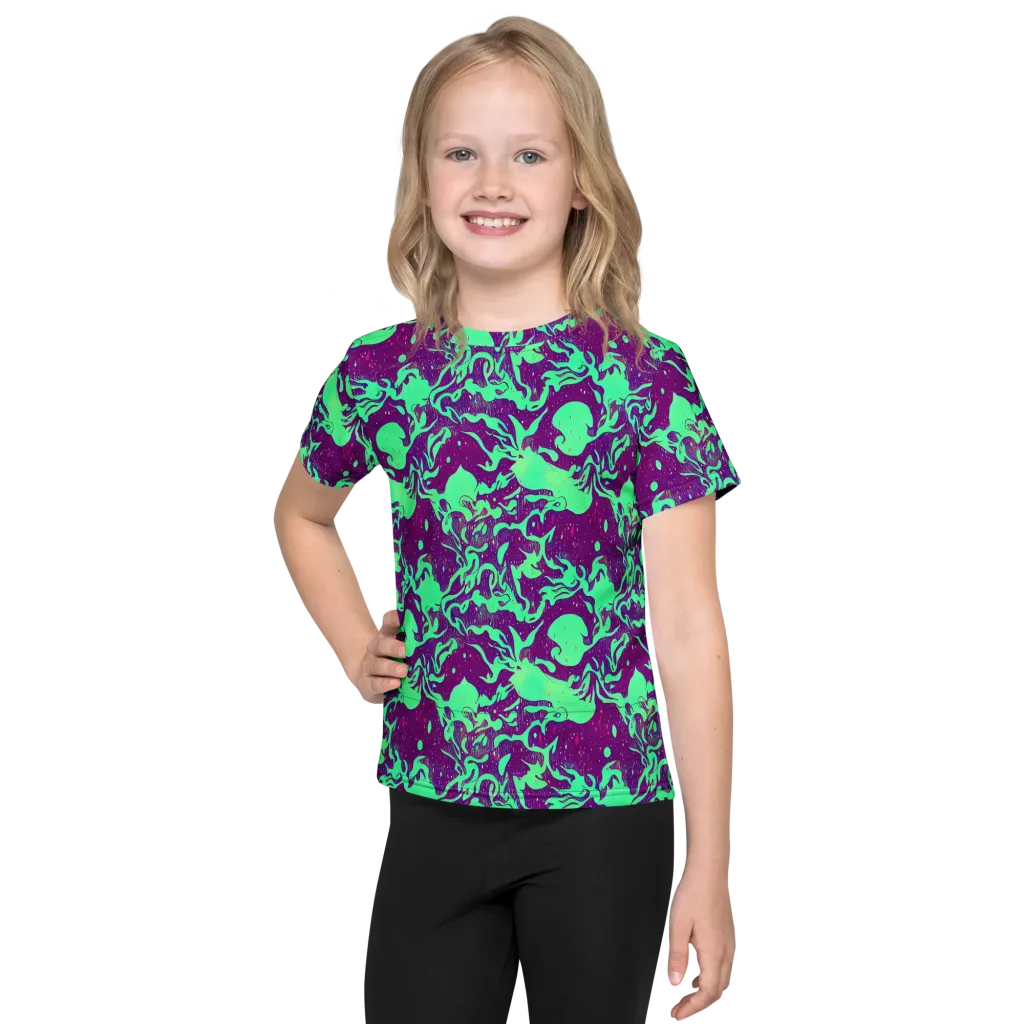 Alien Ripples on Kids Crew Neck T-Shirt — Front