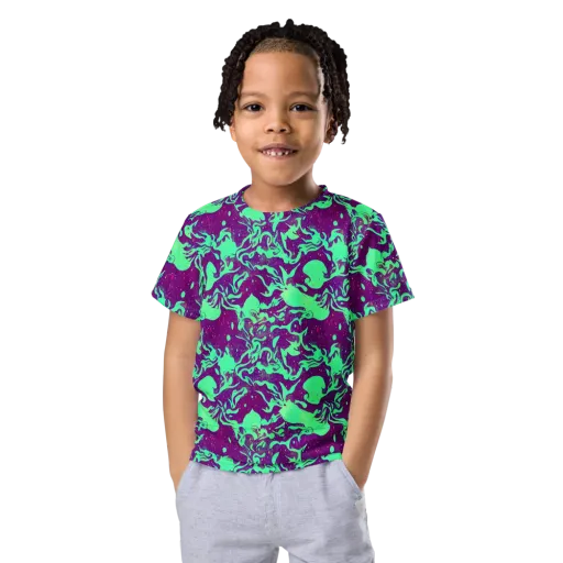 Alien Ripples on a Kids Crew Neck T-Shirt