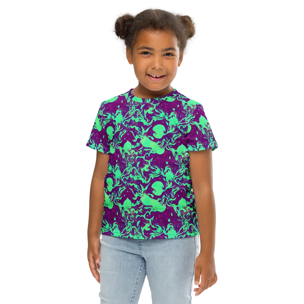 Alien Ripples on Kids Crew Neck T-Shirt — Front