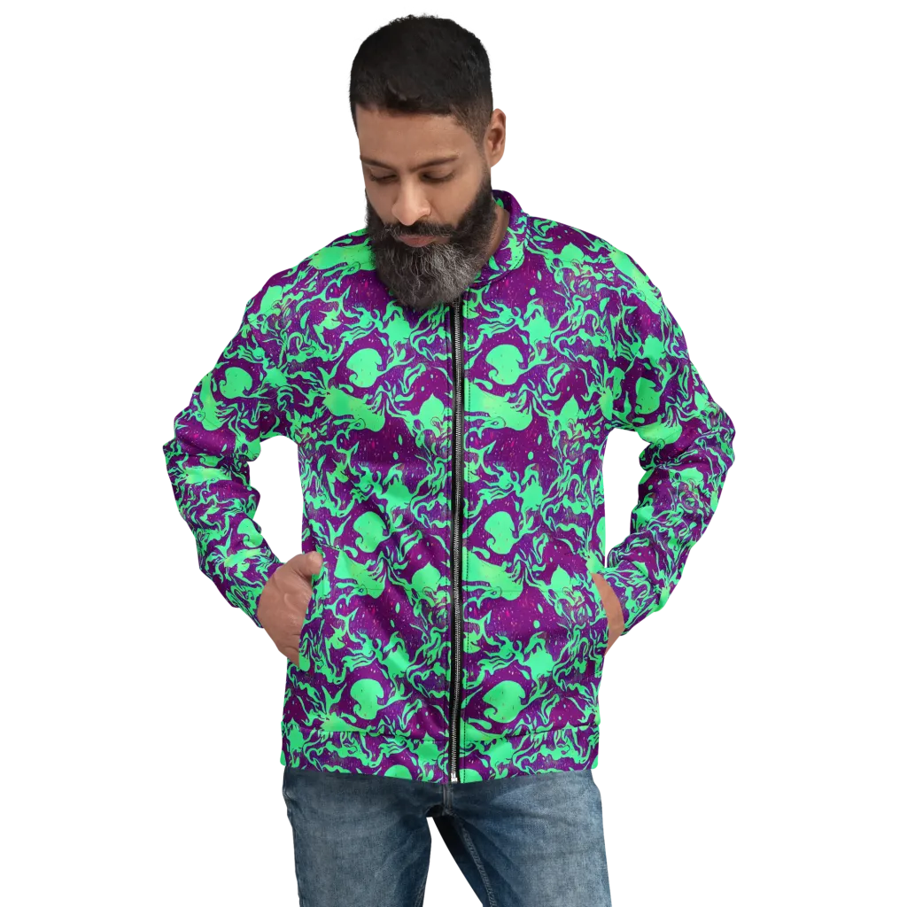 Alien Ripples on Bomber Jacket — Front