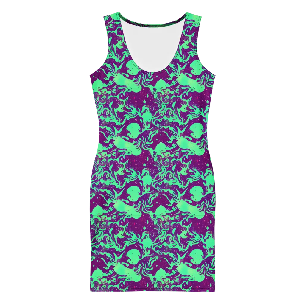 Alien Ripples on Bodycon Dress — Front